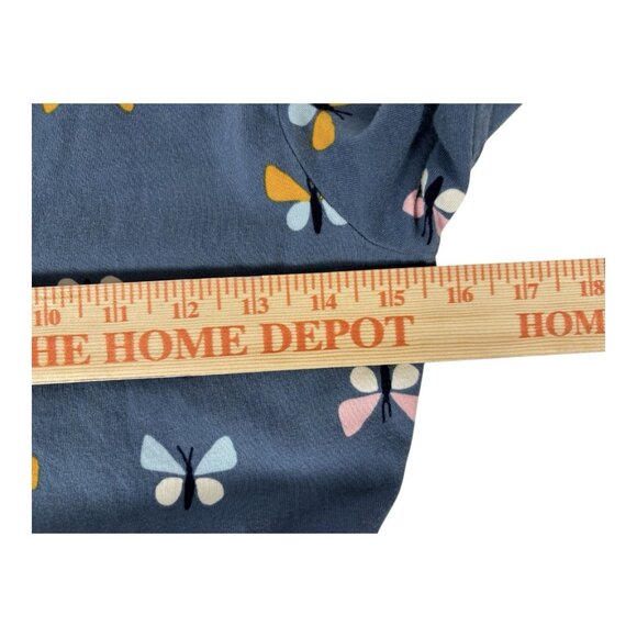 Hanna Andersson Fable Dress 150 Girls 12 Seacloth Blue Cotton Butterflies - Picture 7 of 8